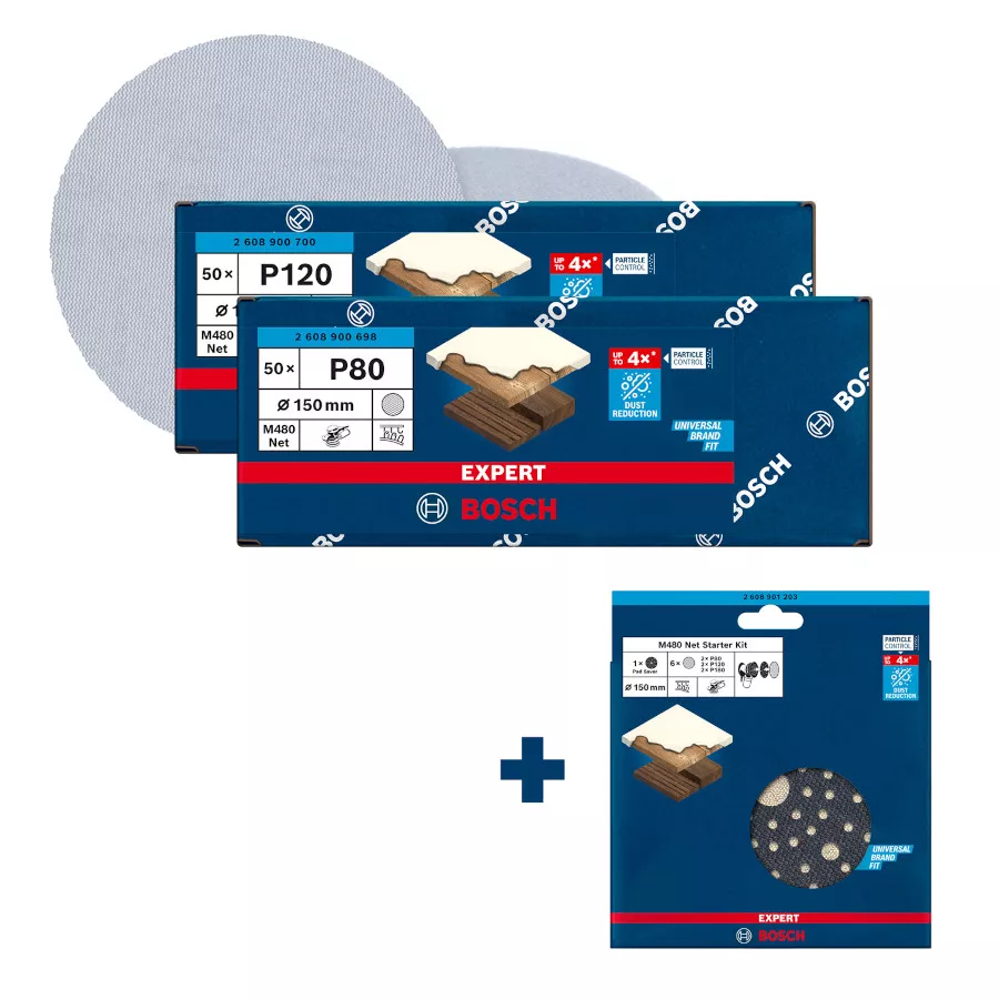 set ponçage sans poussière M480 Ø150mm Bosch